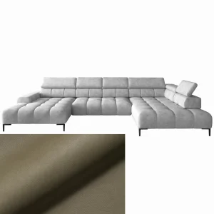 Ecksofa PLAZA XL mit Relaxfunktion und Sitztiefenverstellung Elektrisch Sofa - GAVIN 201 