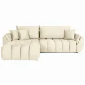 Ecksofa OTI mit Schlaffunktion und Bettkasten im wasserabweisenden Samtstoff - Monolith 02, Beige.jpg