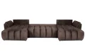 Ecksofa OTI U mit Schlaffunktion und Bettkasten - Monolith 15, Braun