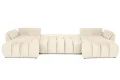 Ecksofa OTI U mit Schlaffunktion und Bettkasten - Monolith 02, Creme Beige