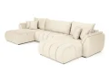 Ecksofa OTI U mit Schlaffunktion und Bettkasten - Monolith 02, Creme Beige