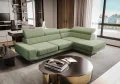 Milano I Ecksofa 270x180 cm – Modernes Ecksofa mit verstellbaren Kopfstützen, Terra 33 - Grün