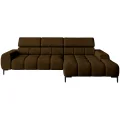 Ecksofa PLAZA MINI mit Relaxfunktion Elektrisch verstellbarer Sitz Sofa braun