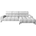 Ecksofa PLAZA MINI mit Relaxfunktion Elektrisch verstellbarer Sitz Sofa hellgrau