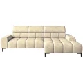 Ecksofa PLAZA MINI mit Relaxfunktion Elektrisch verstellbarer Sitz Sofa creme