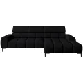 Ecksofa PLAZA MINI mit Relaxfunktion Elektrisch verstellbarer Sitz Sofa schwarz