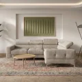 Ecksofa Toscania 250x180 cm mit Schlaffunktion und verstellbaren Kopfstützen auf hohen Beinen im Samt Terra 13 - Beige .jpg