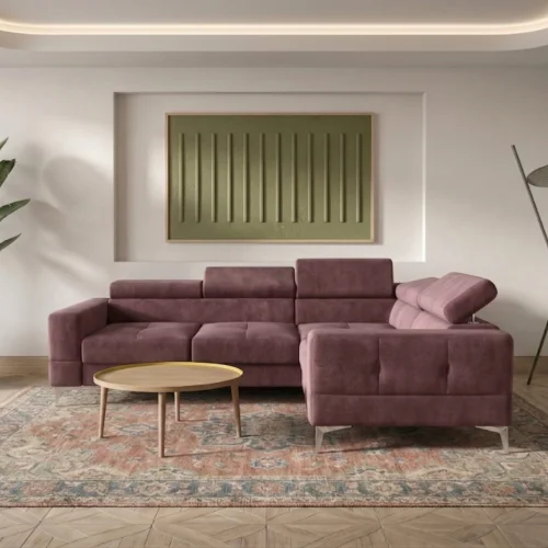 Ecksofa Toscania 250x180 cm mit Schlaffunktion und verstellbaren Kopfstützen auf hohen Beinen im Samt Terra 63 - Altrosa.jpg