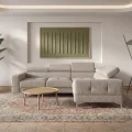 Ecksofa Toscania 250x180 cm mit Schlaffunktion und verstellbaren Kopfstützen auf hohen Beinen, Stoff Aragon 03 - Beige .jpg
