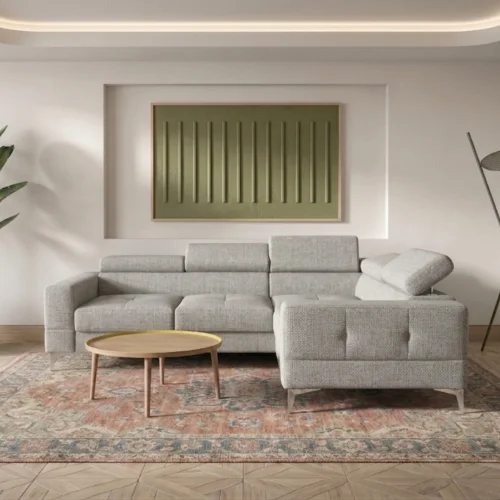 Ecksofa Toscania 250x180 cm mit Schlaffunktion und verstellbaren Kopfstützen auf hohen Beinen, Stoff Aragon 80 - Hellgrau.jpg