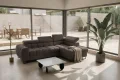 Ecksofa 260x170 cm Aspen Mini mit Schlaffunktion, verstellbare Kopfstützen und Bettkasten - Liegefläche 117x190 cm, Braun (Terra 26) - Rechts