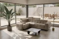 Ecksofa 260x170 cm Aspen Mini mit Schlaffunktion, verstellbare Kopfstützen und Bettkasten
