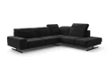 Ecksofa Fiore 265x220 cm - Stoff Terra 99, Schwarz