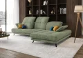 Ecksofa Verde mit verstellbarer Sitztiefe und Kopfteilen im Stoff Terra 33 - Grün  - RECHTS