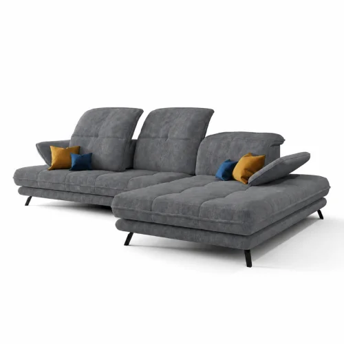 Ecksofa Verde mit verstellbarer Sitztiefe und Kopfteilen im Stoff Terra 92 - Grau.jpg
