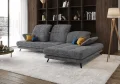 Ecksofa Verde mit verstellbarer Sitztiefe und Kopfteilen im Stoff Terra