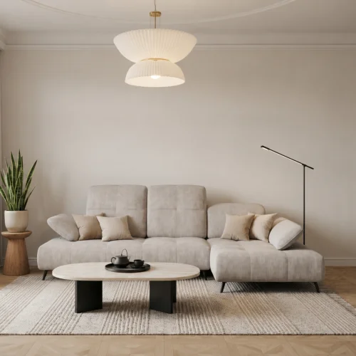 Ecksofa Bergamo mit dekorativen Nähten und verstellbarer Sitztiefe - Stoff Terra 06, Beige .jpg
