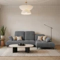 Ecksofa Bergamo mit dekorativen Nähten und verstellbarer Sitztiefe - Stoff Terra 92, Dunkelgrau.jpg