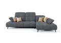 Ecksofa Bergamo Stoff Terra 92, Dunkelgrau