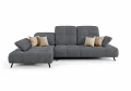 Ecksofa Bergamo Stoff Terra 92, Dunkelgrau - Links