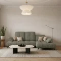 Ecksofa Bergamo mit dekorativen Nähten und verstellbarer Sitztiefe - Stoff Aragon 34, Grün.jpg