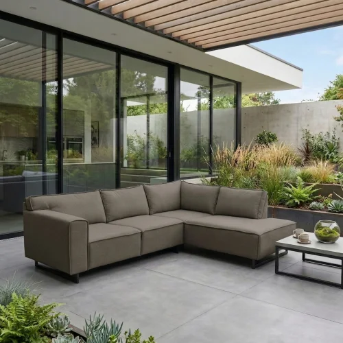 JACK Outdoor Ecksofa wetterfest modern mit wasserabweisender Polsterung, Olivgrau - RECHTS.jpg