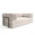 Sofa Edi mit Schlaffunktion 200x200 cm, mit modernem Metallrahmen