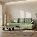 Ecksofa Dante 280x180 cm mit verstellbarer Sitztiefe, moderne Metallbeine – haustierfreundlicher Terra 33, Grün - Rechts.jpg