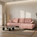 Ecksofa Dante 280x180 cm mit verstellbarer Sitztiefe, moderne Metallbeine – haustierfreundlicher Terra 61, Altrosa - RECHTS.jpg