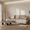 Ecksofa 280x180 cm mit verstellbarer Sitztiefe, moderne Metallbeine - hydrophober Aragon 03, Creme Beige - Rechts.jpg