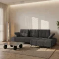 Ecksofa Dante 280x180 cm mit verstellbarer Sitztiefe, moderne Metallbeine - hydrophober Aragon 97, Dunkelgrau - Rechts.jpg