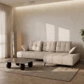_Ecksofa Echtleder 280x180 cm mit verstellbarer Sitztiefe, moderne Metallbeine – luxuriöses Madras-Leder - K11 Rechts