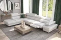 Ecksofa GALAXY RELAX Ledersofa Weiß Dekor