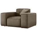 Sessel Luga mit Tasten Beige Samt Stoff