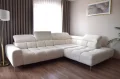 Ecksofa PLAZA L Boucle mit elektrische Sitzverstellung