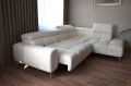 Ecksofa PLAZA L Boucle mit elektrische Sitzverstellung