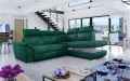 Ecksofa LUCA mit Schlaffunktion und Bettkasten Couch Verstellbare Kopfstützen