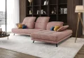Ecksofa Verde mit verstellbarer Sitztiefe und Kopfteilen im Stoff Terra 61 - Altrosa 61 - Rechts