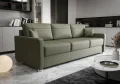 Ledersofa AVANTI DL Leder Couch mit Schlaffunktion 230 cm - Olivgrün