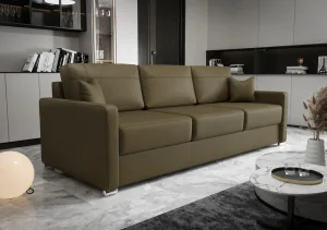 Ledersofa AVANTI DL Leder Couch mit Schlaffunktion 230 cm - Grün L5