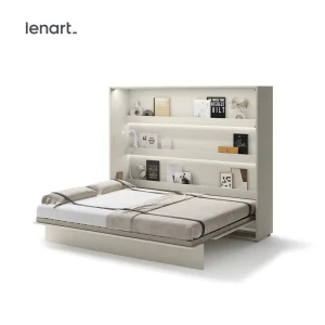 Wandklappbett 160x200 Horizontal Schrankbett Lenart BED CONCEPT Kashmir Beige BC-14 (1)