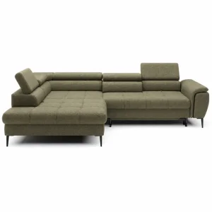 DENVER L Ecksofa mit Schlaffunktion & Bettkasten – Relaxfunktion, verstellbare Kopfstützen, 288 cm - Memphis 11