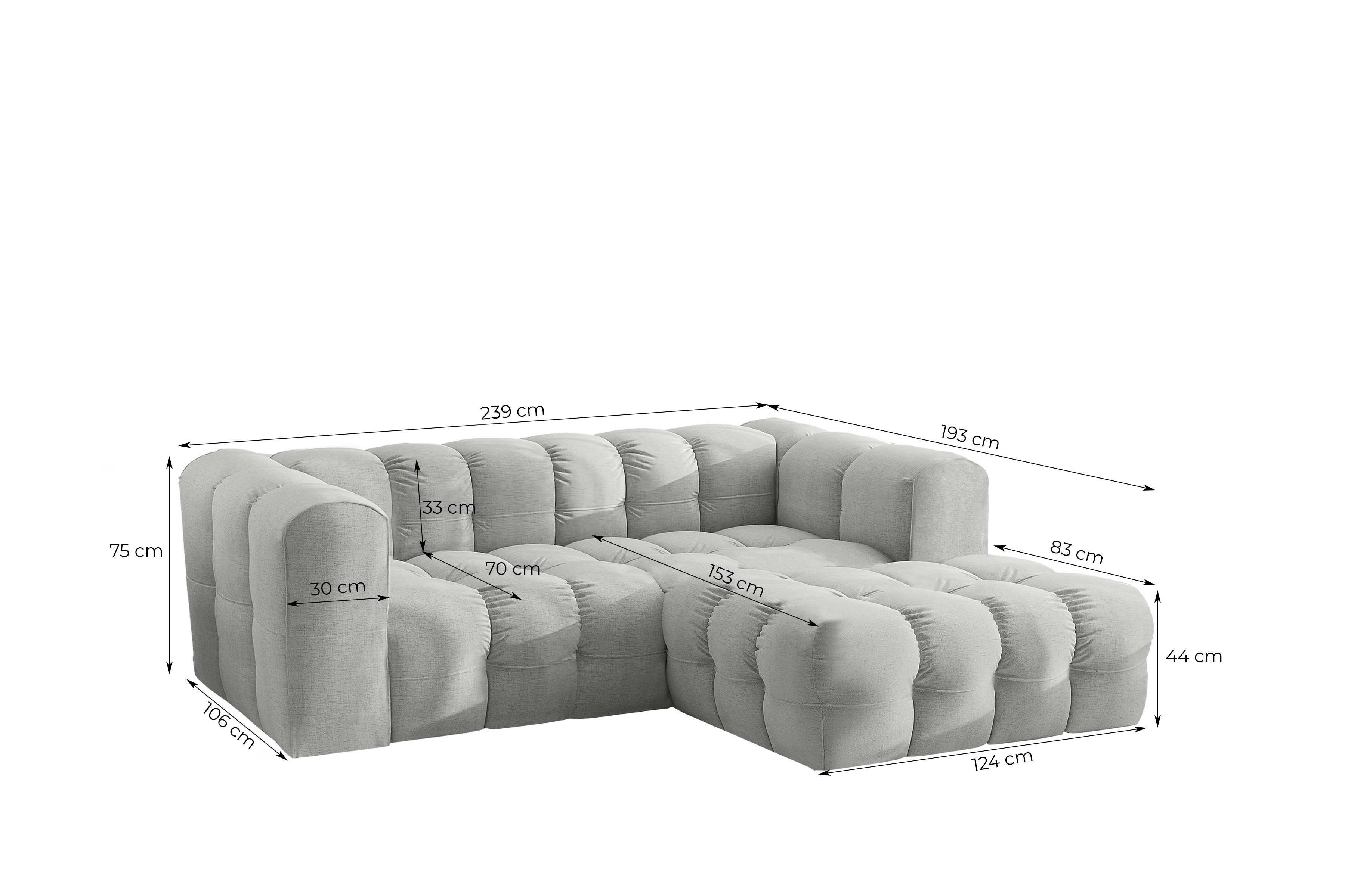 Baloo L-Form Ecksofa Mini Maße