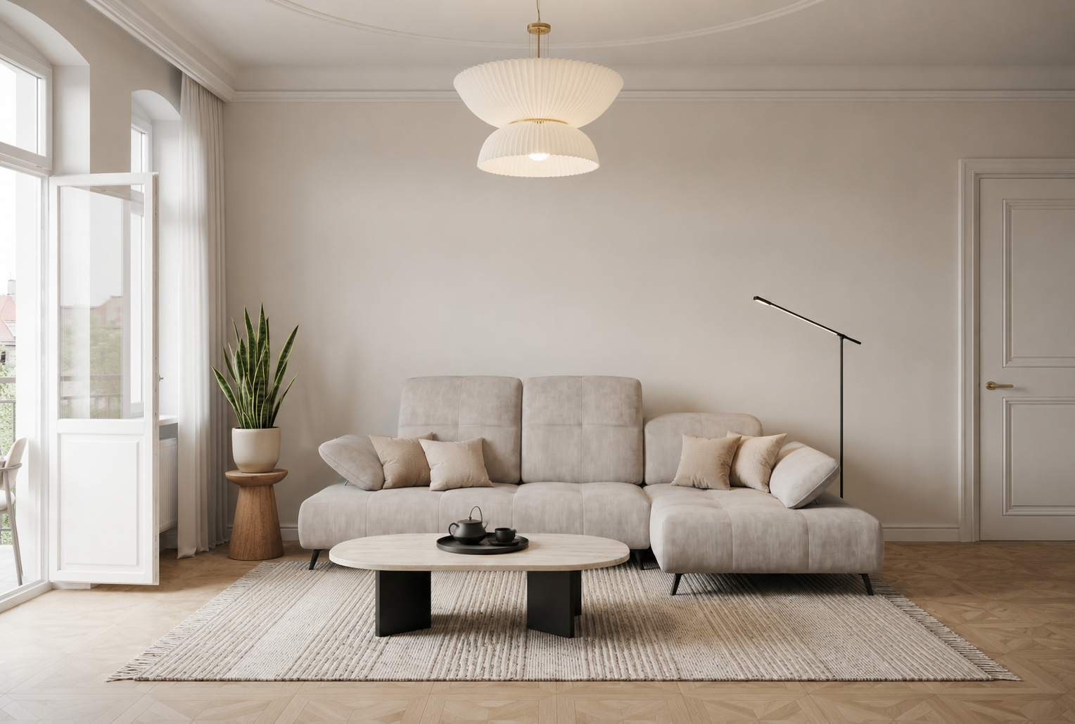 Bergamo Ecksofa Terra 06 Beige