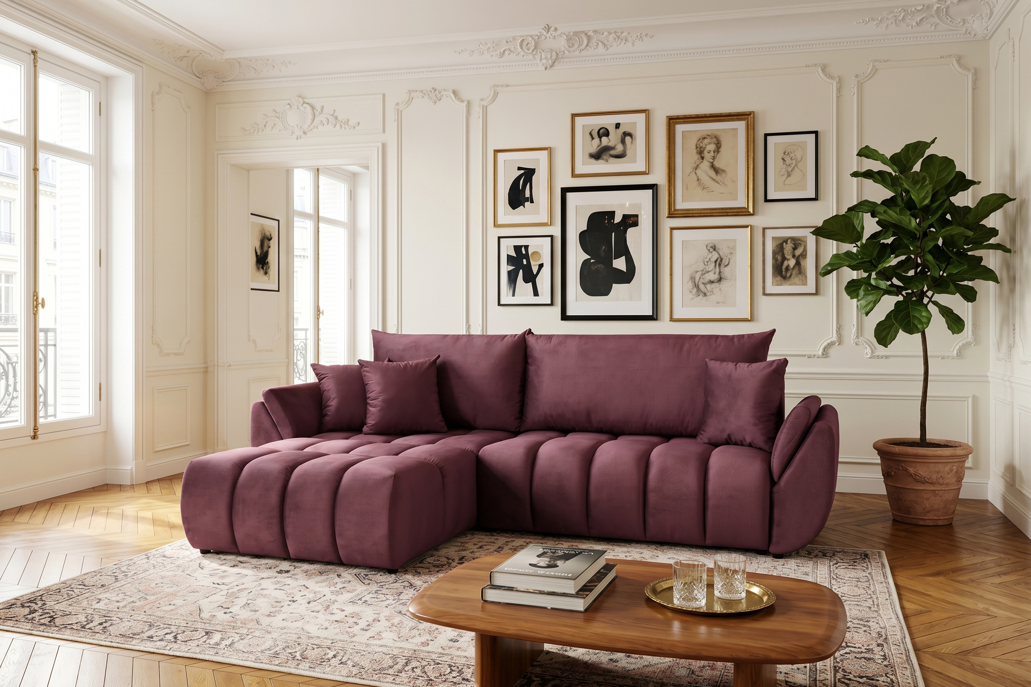Ecksofa OTI Pflaumen